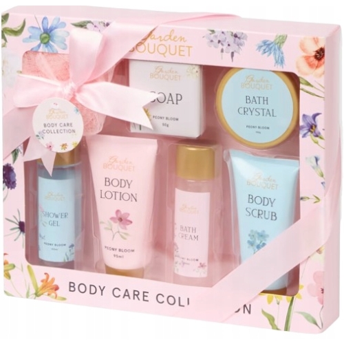 ZESTAW UPOMINKOWY MYJKA MYDŁO BODY SCRUB ŻEL KREM KWITNĄCA PEONIA PIWONIA