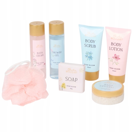 ZESTAW UPOMINKOWY MYJKA MYDŁO BODY SCRUB ŻEL KREM KWITNĄCA PEONIA PIWONIA