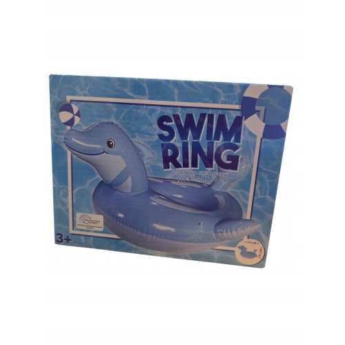 Koło kółko dmuchane do pływania dla dzieci 3+ SWIM RING 119 x 59 cm DELFIN