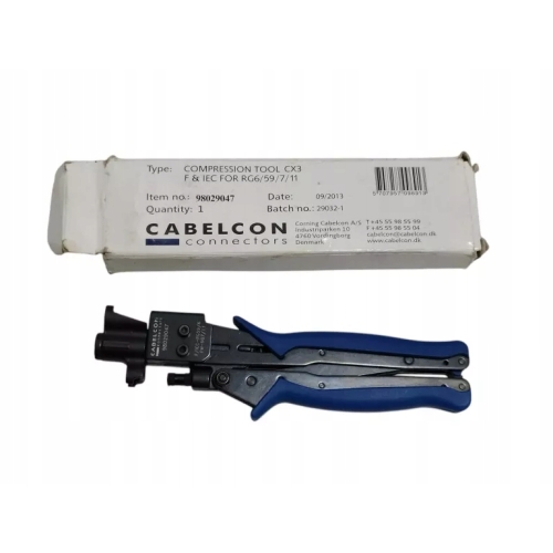 Szczypce zaciskowe kompresyjne IEC RCA E F na RG59 BNC i mini Cabelcon CX3