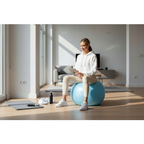 PIŁKA GIMNASTYCZNA 65 CM REHABILITACYJNA ĆWICZENIA FITNES + POMPKA ZESTAW