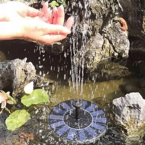 FONTANNA SOLARNA LED OGRODOWA PŁYWAJĄCA POMPA WODY OCZKO WODNE STAW LED A
