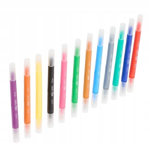 Cienkopisy 2 stronne Fine Brush Pen Mazaki Pisaki Flamastry Set 12 Kolorów