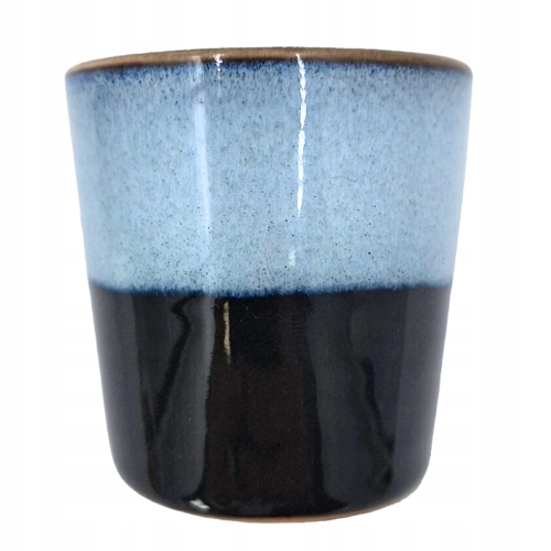 Ceramiczny Świecznik Podstawka Tealight Błyszczący Czarno Niebieski 4 szt