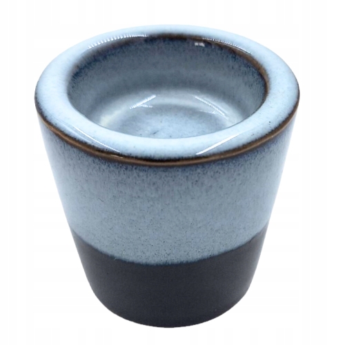 Ceramiczny Świecznik Podstawka Tealight Błyszczący Czarno Niebieski 4 szt