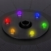 Fontanna solarna RGB pływająca do oczka wodnego 6 dysz ogrodowa stawu 16 cm