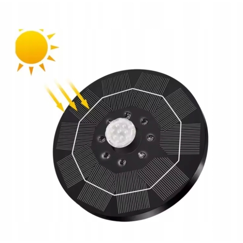 Fontanna solarna RGB pływająca do oczka wodnego 6 dysz ogrodowa stawu 16 cm