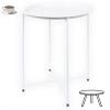 STOLIK KAWOWY OKRĄGŁY SKŁADANY METALOWY LOFT 47 CM ZDEJMOWANY BLAT biały