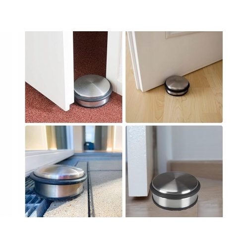 ODBOJNIK ODBÓJ STOPER DO DRZWI CIĘŻKI NISKI METALOWY STAL NIERDZEWNA INOX