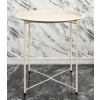 ELEGANCKI BIAŁY STOLIK PRZYSTAWNY METALOWY OKRĄGŁY ZDEJMOWANY BLAT LOFT 2W1