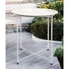 ELEGANCKI BIAŁY STOLIK PRZYSTAWNY METALOWY OKRĄGŁY ZDEJMOWANY BLAT LOFT 2W1