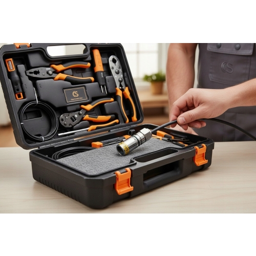 Profesjonalne Złącze F Kompresyjne kabel RG11 Cabelcon FM-RG11-CX3 7.5