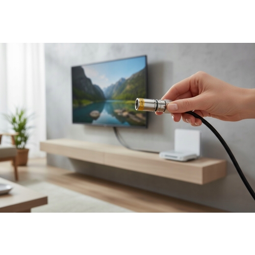 Profesjonalne Złącze F Kompresyjne kabel RG11 Cabelcon FM-RG11-CX3 7.5