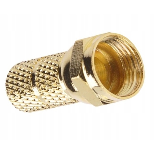 Wtyk F RG6 złączka na kabel satelitarny nakręcana standard 6,8 mm Złota