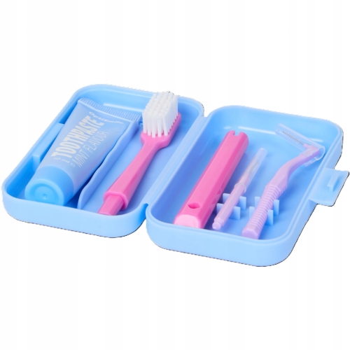 Zestaw podróżny do pielęgnacji jamy ustnej OptiSmile 5 ele. Etui Niebieskie