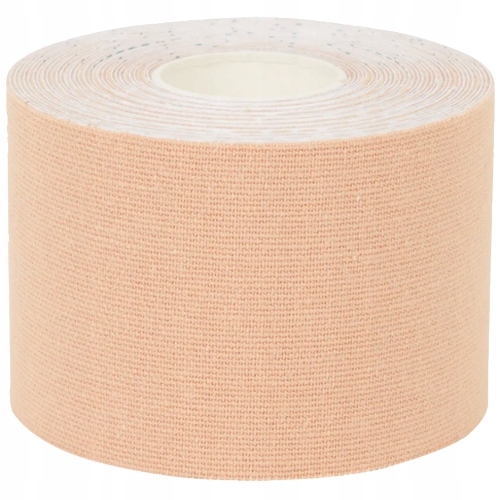 Taśma kinezjologiczna w kolorze beżowym Tape wodoodporna MOCNA 5 cm x 5 cm