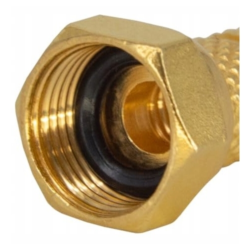 Złączka F RG6 na kabel satelitarny nakręcana 6,8 mm + gumka Złota 4 szt