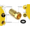 50 x Wtyk F Złączki kabla antenowego RG6 nakręcane + gumki gold