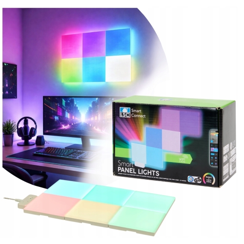 Panele LED LIGHT Smart LSC RGB Inteligentne Światło Aplikacja Gaming 6 szt