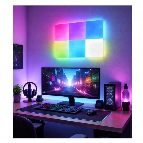 Panele LED LIGHT Smart LSC RGB Inteligentne Światło Aplikacja Gaming 6 szt