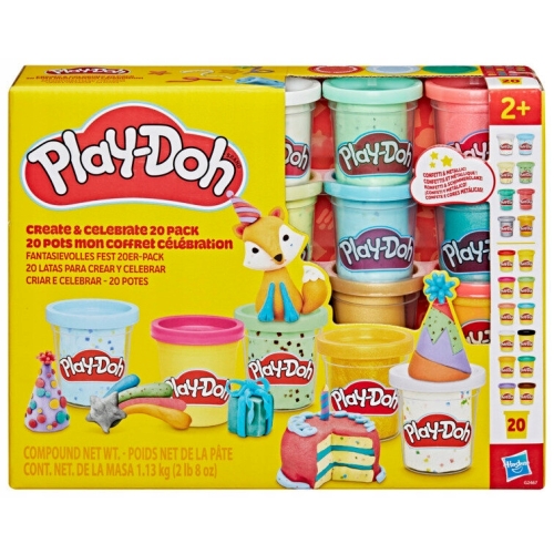 Play-Doh Ciastolina Zestaw Twórz i Świętuj KONFETTI BROKAT Hasbro 20 TUB D