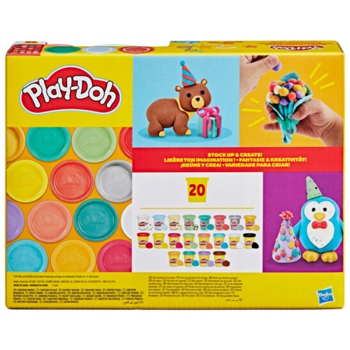 Play-Doh Ciastolina Zestaw Twórz i Świętuj KONFETTI BROKAT Hasbro 20 TUB D