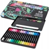 Markery akrylowe Brush Tip TwinMarker dwustronne 36 kolorów 18 szt puszka Z