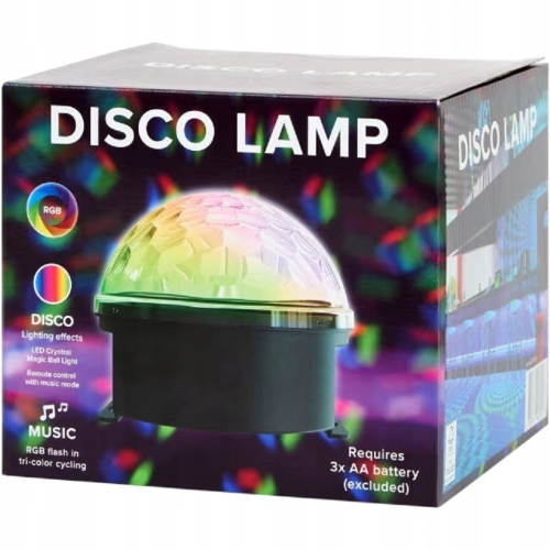 Lampa dyskotekowa projektor kula disco pilot rgb czujnik dźwięku 16 x 13,5