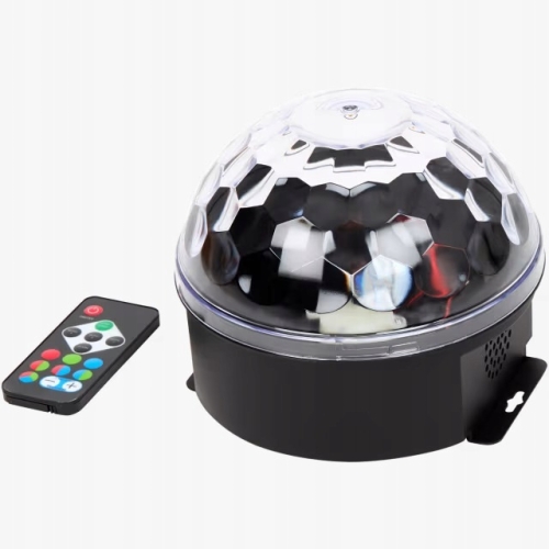 Lampa dyskotekowa projektor kula disco pilot rgb czujnik dźwięku 16 x 13,5