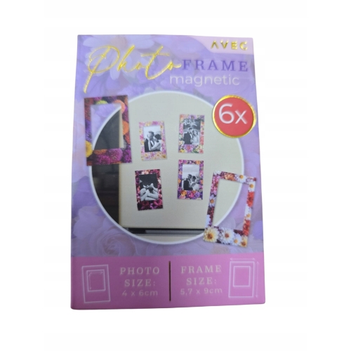Magnetyczne ramki pamiątkowe na zdjęcia 9 cm x 5,7cm 6 szt PIĘKNE KWIATY