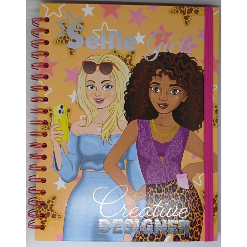Kolorowanka Selfie Girls Creative Designer moda naklejki szablony 70 stron