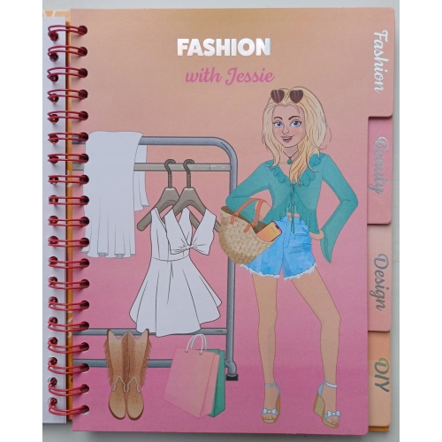 Kolorowanka Selfie Girls Creative Designer moda naklejki szablony 70 stron