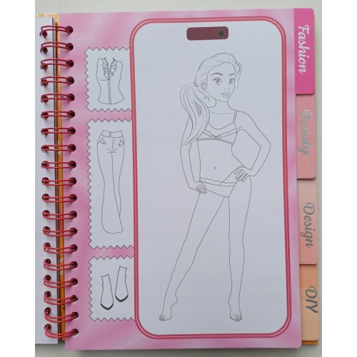 Kolorowanka Selfie Girls Creative Designer moda naklejki szablony 70 stron