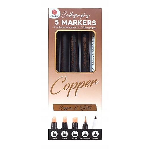 Kaligrafia markery 5 sztuk Miedź 2.0 3.5 5.0 Fineliner Biały Gel Pen COPPER