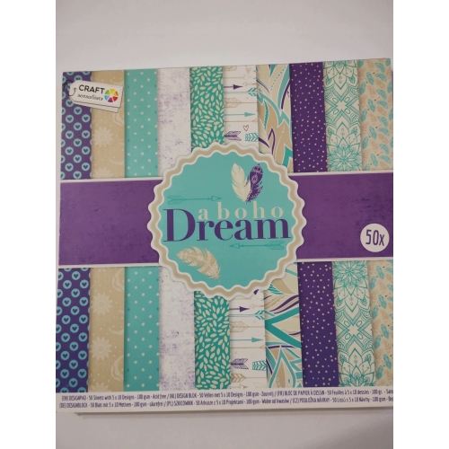 BLOK KREATYWNY MOTYW A BOHO DREAM A6 50 KART SCRAPBOOKING CRAFT SENSATIONS