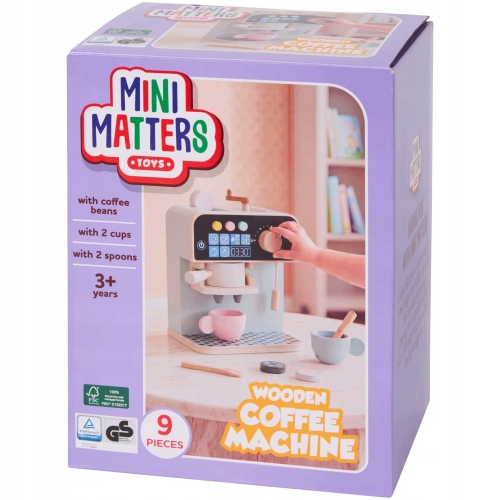 ZABAWKA DREWNIANY EKSPRES DO KAWY AKCESORIA KUCHENNE MINI MATTERS 3+