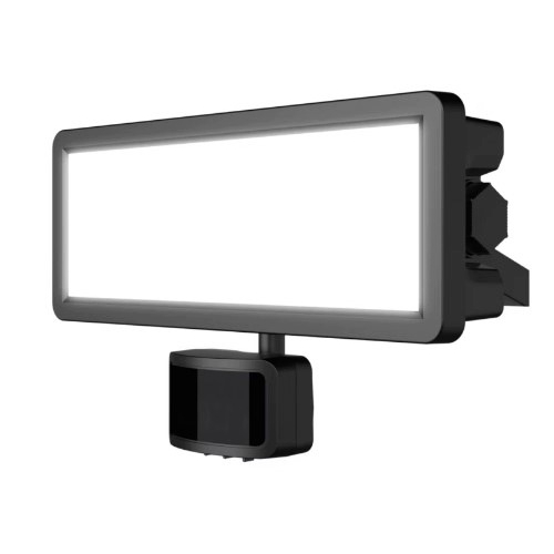 Halogen LED reflektor ścienny 30W 3750lm 5000K IP44 Czujka Davern Czarny