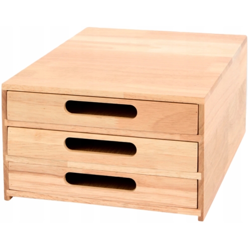 ORGANIZER POJEMNIK KOMODA 3 SZUFLADY BIURKO DOKUMENTY DREWNO 25x33x15 cm