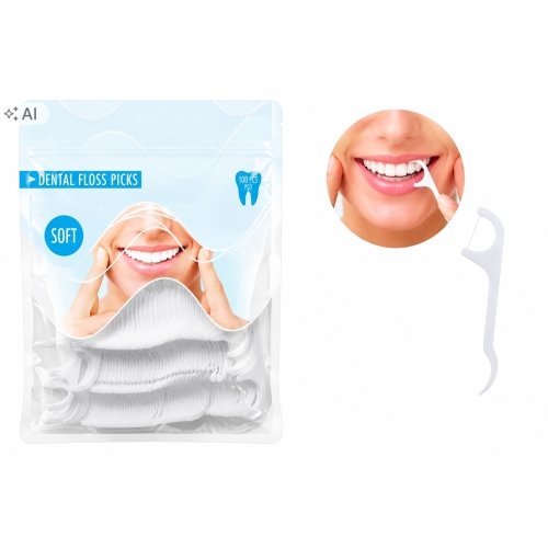Nić dentystyczna nitkowykałaczki do zębów wykałaczki soft higiena 100 sztuk