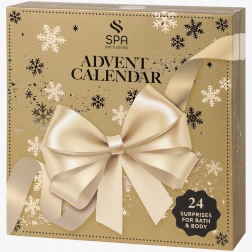 KALENDARZ ADWENTOWY 24 KOSMETYKI SPA PREZENT DLA KOBIETY MIX KOSMETYKI GOLD