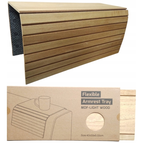 PODŁOKIETNIK SOFA KANAPA STÓŁ PODKŁADKA PODSTAWKA ELASTYCZNA 42 CM BIAŁA