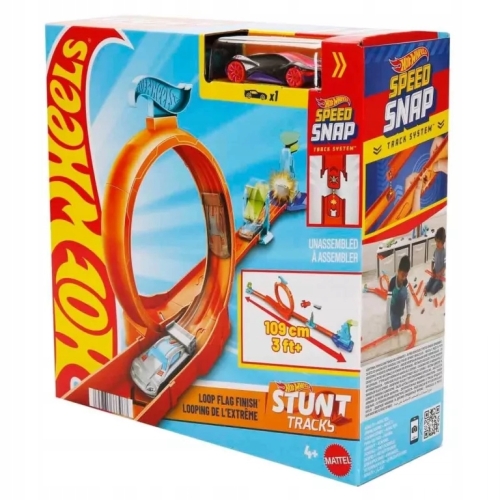 HOT WHEELS STUNT TRACKS LOOP STUNT WITH A LOOP CZARNE AUTO JHK76 JHK77