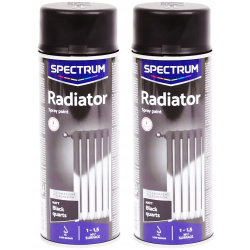 Farba do grzejników kaloryferów czarny spray mat profesjonalna 800ml 2 SZT.