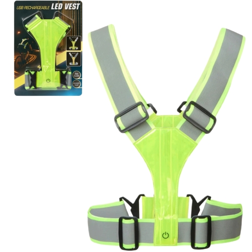 Odblaskowa Kamizelka LED do Biegania Rower Ładowana USB Regulowana Szelki