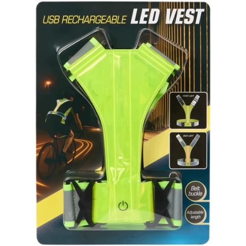 Odblaskowa Kamizelka LED do Biegania Rower Ładowana USB Regulowana Szelki