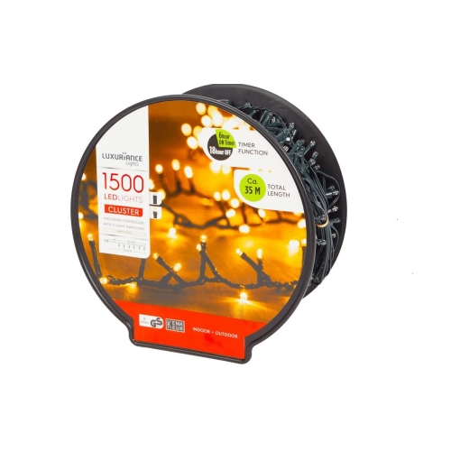 LAMPKI CHOINKOWE ŚWIĄTECZNE GIRLANDA 1500 LED ZEWNĘTRZNE 35m TIMER BIAŁE