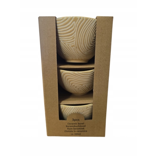 Zestaw 3 sztuk Misek Miseczek Ceramicznych Sosy Dipy Przekąski Alpina 200ml