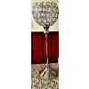 Świecznik srebrny z cyrkoniami na nóżce glamour dekoracja domu Home decor