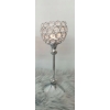 Świecznik srebrny z cyrkoniami na nóżce glamour dekoracja domu Home decor