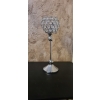 Świecznik srebrny z cyrkoniami na nóżce glamour dekoracja domu Home decor